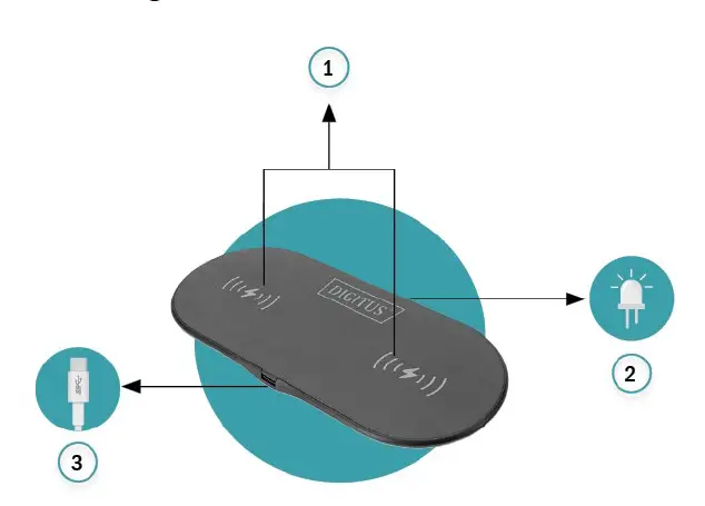 DIGITUS DA-10082 Wireless Charging Duo Pad Installation fig 4