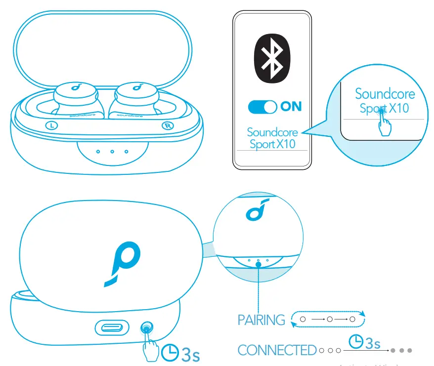 soundcore X10 Sport Workout Earbuds - PAIRING