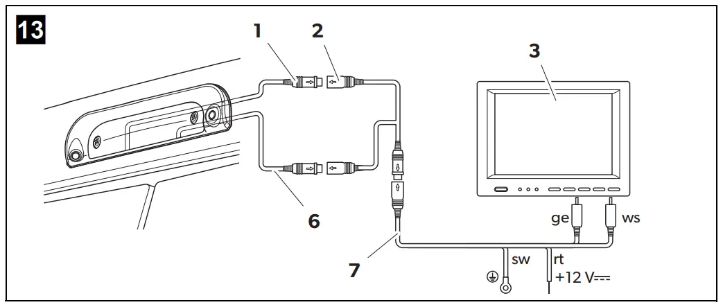 Electrical connection for the camera