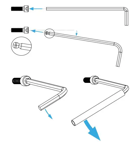 MONSTERTECH MTSIM Center Mount Universal Instruction Manual - HEX KEY SET WITH BALL HEAD + EXTENSION OR SIMILAR REQUIRED