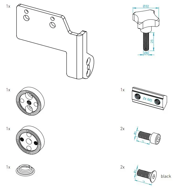 MONSTERTECH MTSIM Center Mount Universal Instruction Manual - PARTS