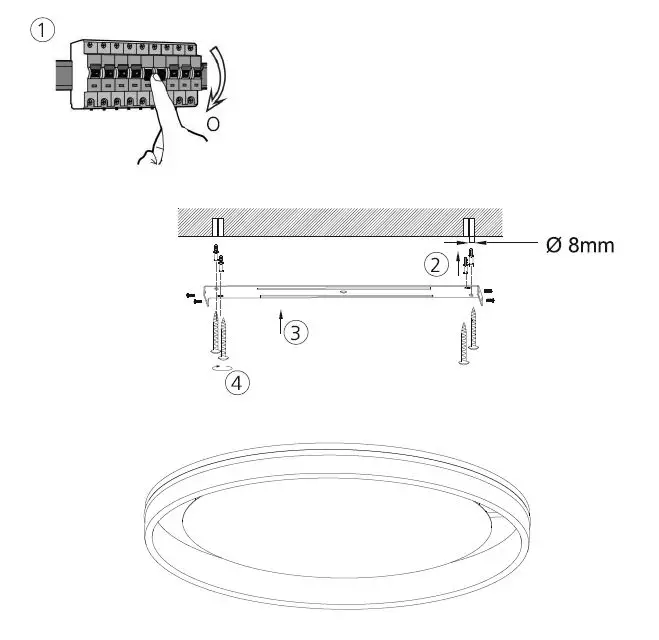 Paul Neuhaus 8414-13 Ceiling Light Instruction FIG 4