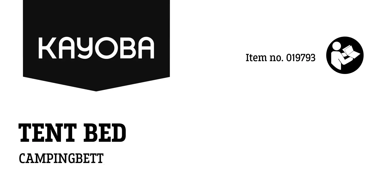 KAYOBA 019793 Tent Bed Instruction Manual