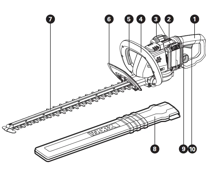 WORX WG284E Cordless Hedge Trimmer 1
