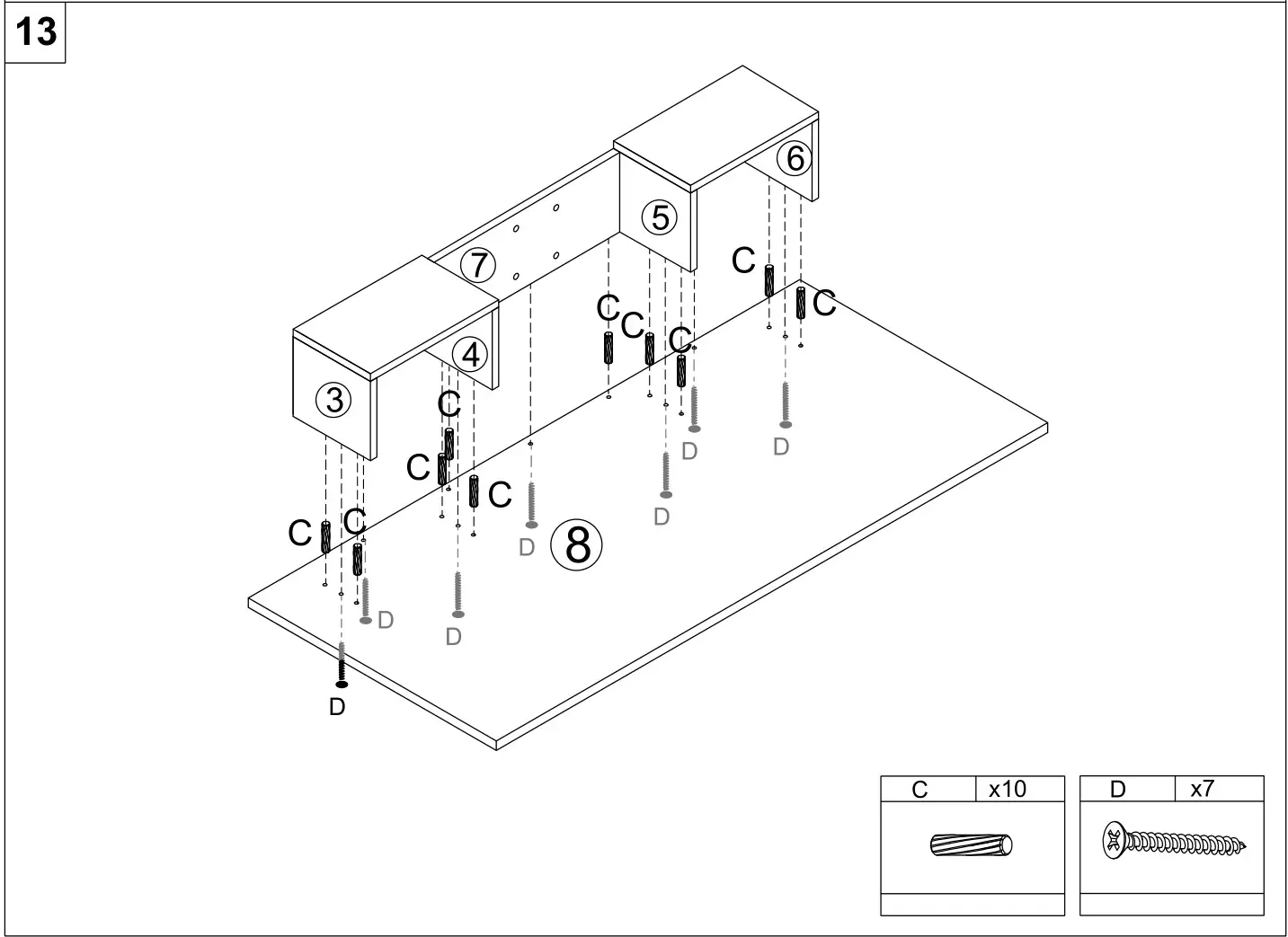 HOMEDEPOT G52000776 4-Drawer Brown and Black Makeup Vanity Set with Lighted Mirror - Figure 13