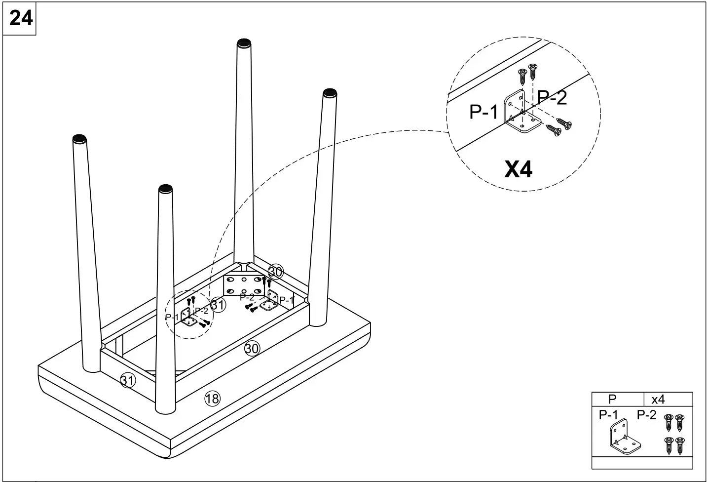 HOMEDEPOT G52000776 4-Drawer Brown and Black Makeup Vanity Set with Lighted Mirror - Figure 24