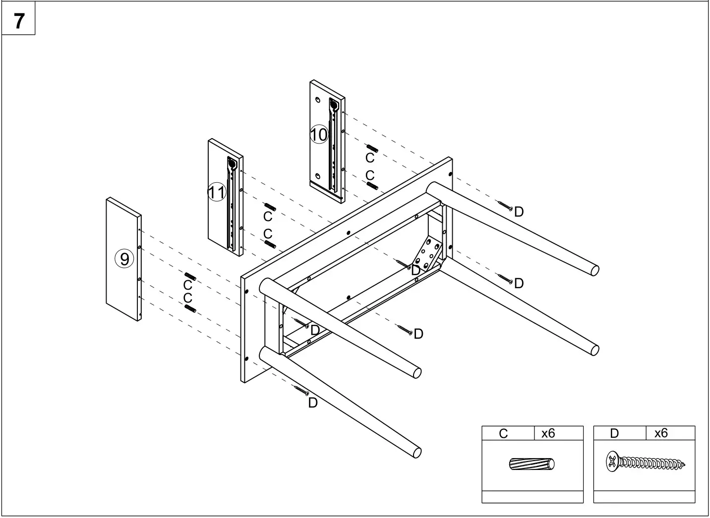 HOMEDEPOT G52000776 4-Drawer Brown and Black Makeup Vanity Set with Lighted Mirror - Figure 7
