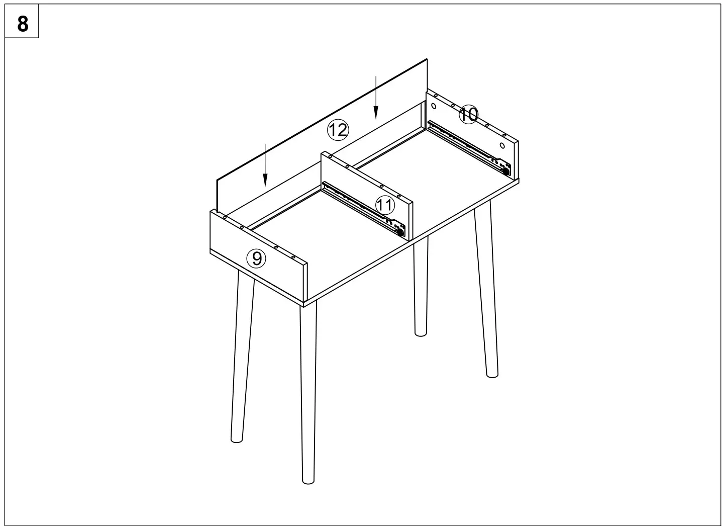 HOMEDEPOT G52000776 4-Drawer Brown and Black Makeup Vanity Set with Lighted Mirror - Figure 8