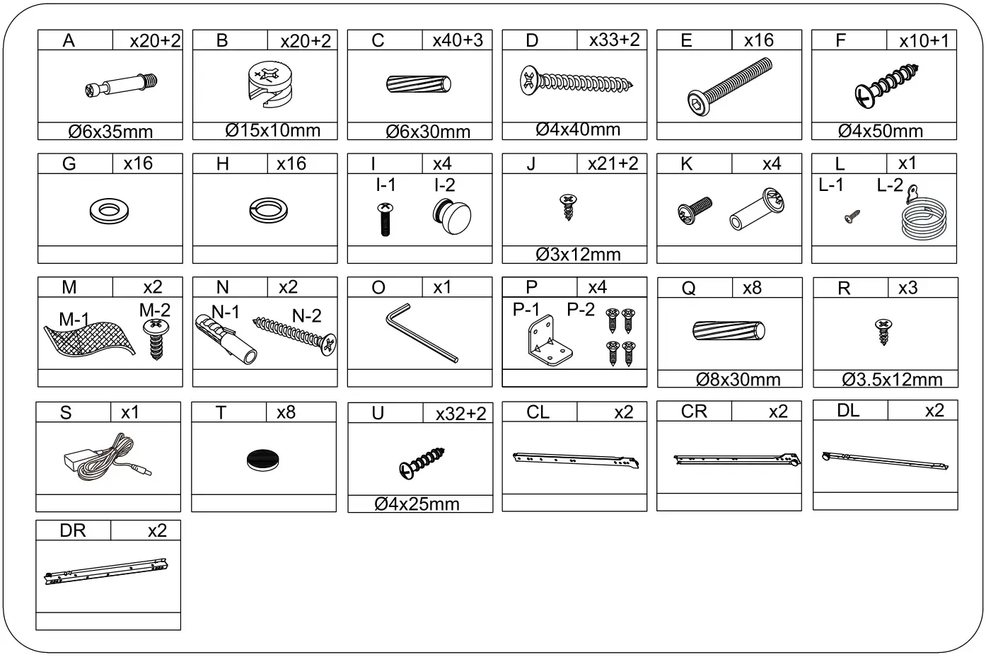 HOMEDEPOT G52000776 4-Drawer Brown and Black Makeup Vanity Set with Lighted Mirror - Hardware