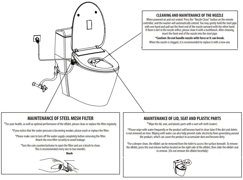 MOEN EB1500 E Standard Electronic Bidet Toilet Seat - FIG 55