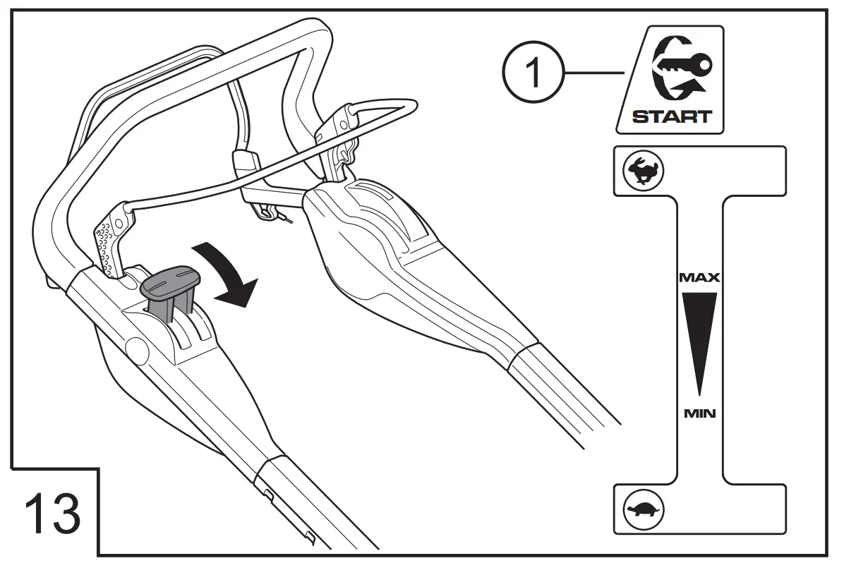 Petrol Lawn Mower Highline Operating illustration