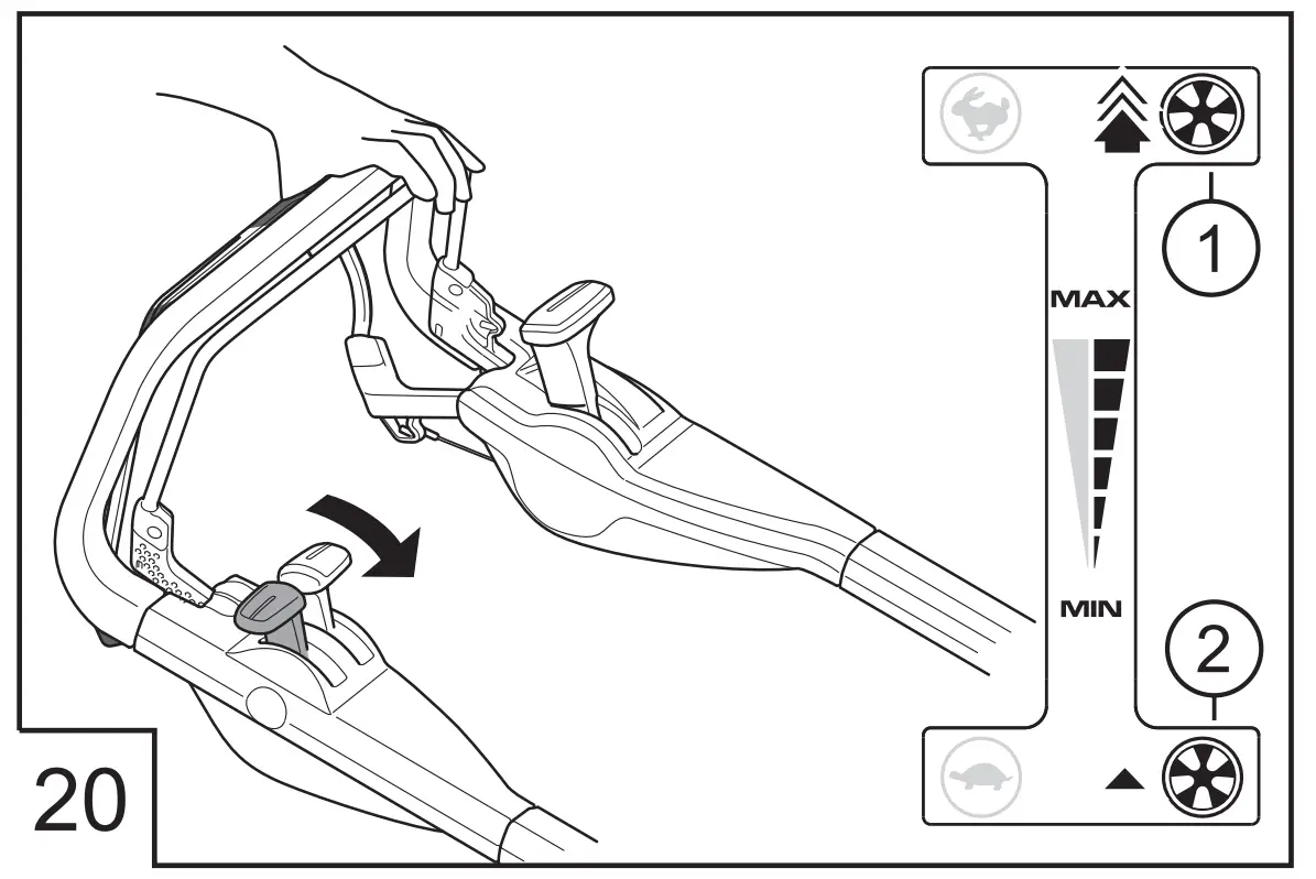 Petrol Lawn Mower Highline Operating illustration