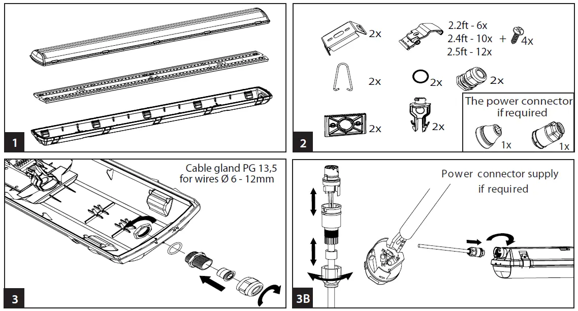 AIRAM 71W-840 Futura Sealed Industrial Luminaire 3