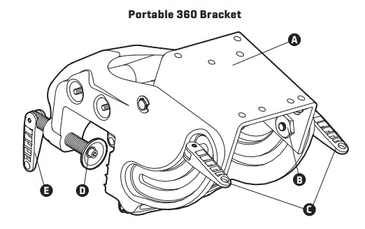 HUMMINBIRD 333625 Portable Mounting Bracket Transom Mount - Fig 1