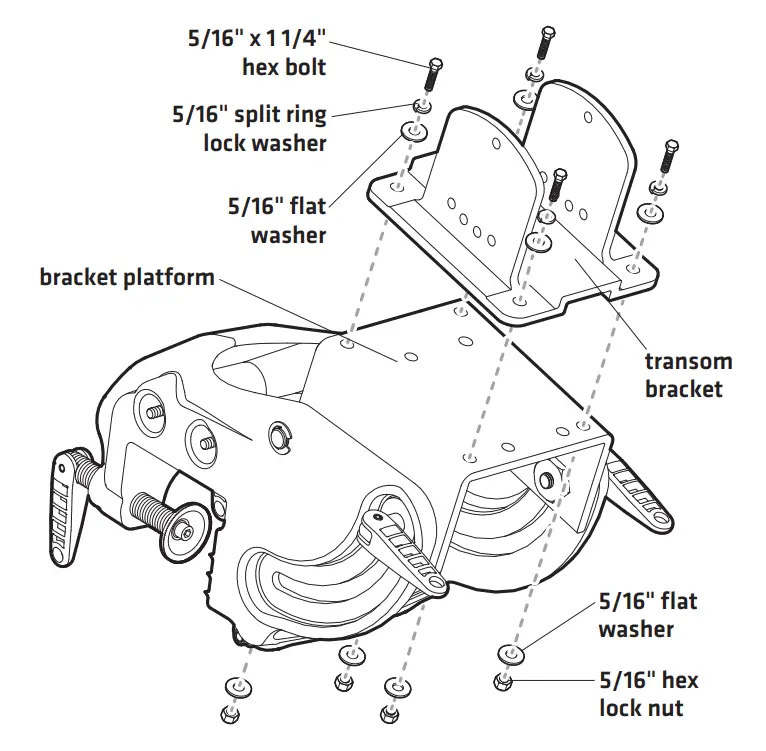HUMMINBIRD 333625 Portable Mounting Bracket Transom Mount - Fig 3