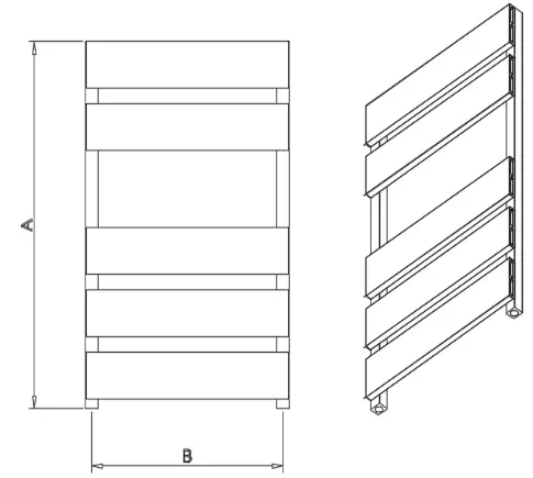 heater shop A-FRM1195B Blue Satin Towel Rail