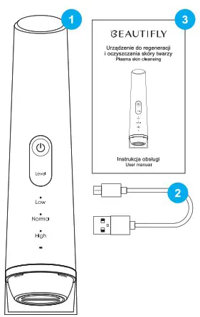 BEAUTIFLY Blush Series B Plasma Plasma Skin Care Device - package contents