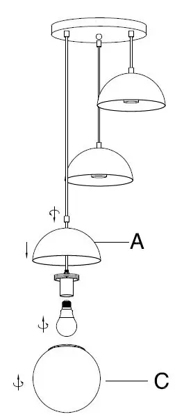 ET2 Contemporary Lighting E20364 Half Moon 3-Light LED Pendant-3