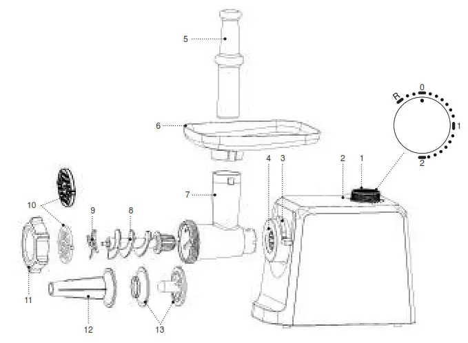 BRAYER BR1605 Meat Grinder