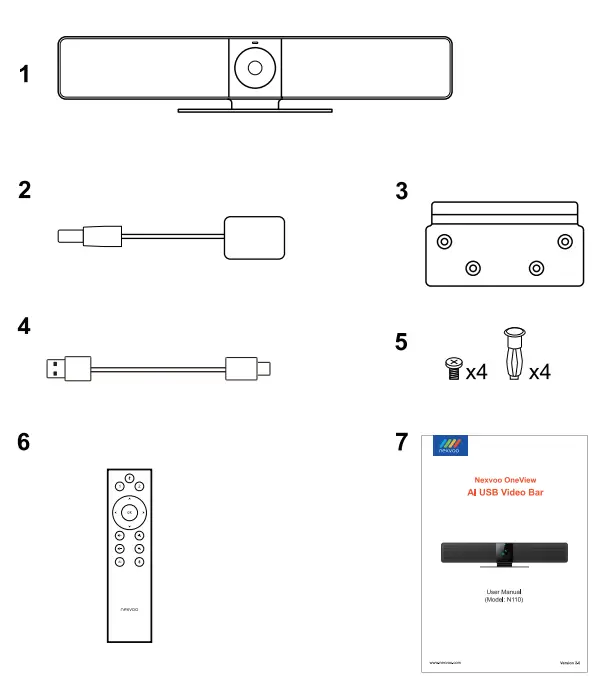 nexvoo-N110-OneView-AI-USB-Video-Bar-fig1