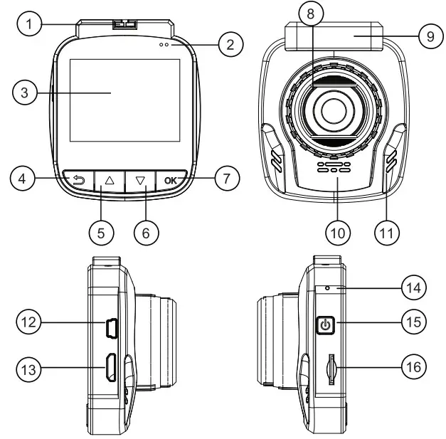 Gator GHDVR370 Dash Cam -product structure