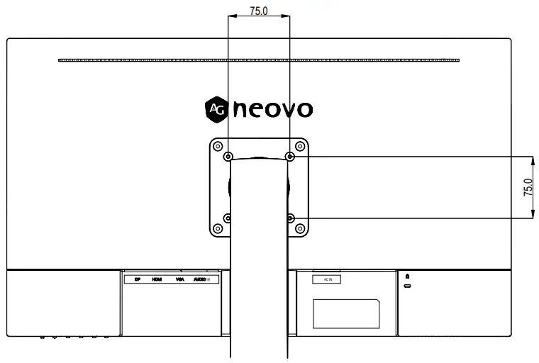 AG Neovo MH2402 24 Inch Full HD LCD Monitor with Ergonomic Stand - VESA holes