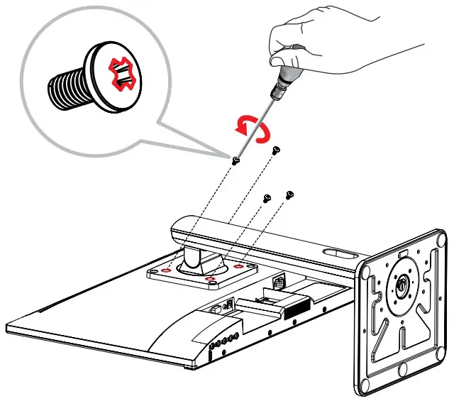 AG Neovo MH2402 24 Inch Full HD LCD Monitor with Ergonomic Stand - base mount
