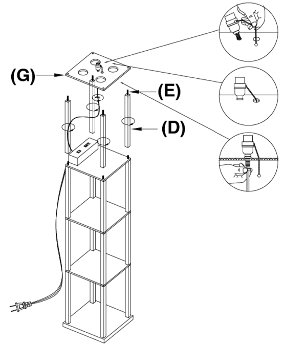 ATAMIN ATA004 72 Inch Shelf Floor Lamps - step 3