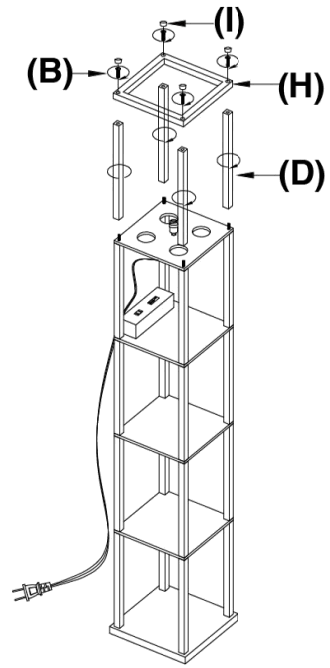 ATAMIN ATA004 72 Inch Shelf Floor Lamps - step 4