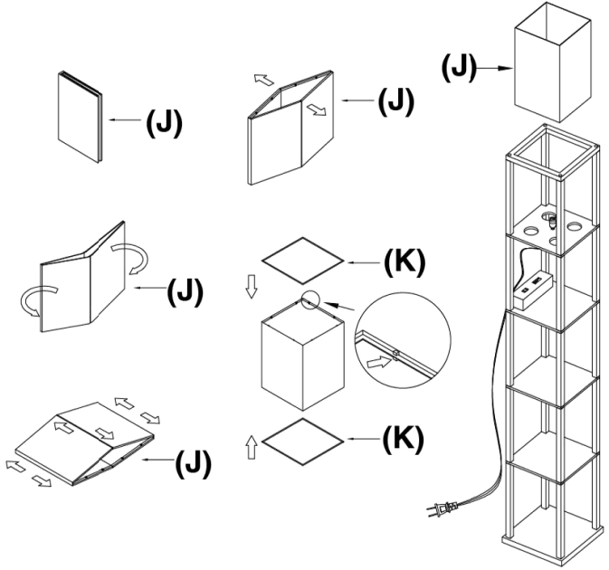 ATAMIN ATA004 72 Inch Shelf Floor Lamps - step 5