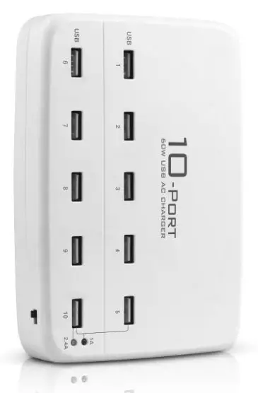 LS-10U 10-Port 60W USB AC Charger
