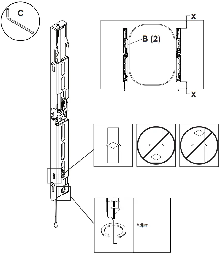 peerless AV SF680P HUB2 Flat TV Wall Mount - Center adaptor brackets