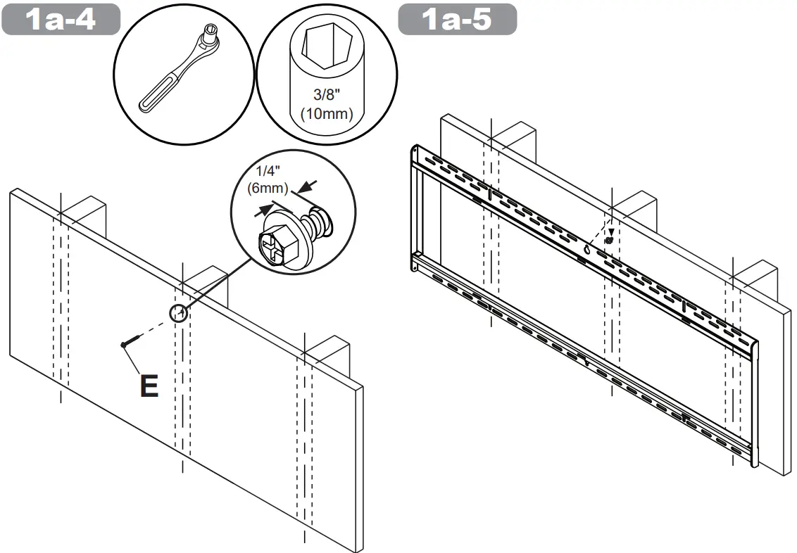 peerless AV SF680P HUB2 Flat TV Wall Mount - Mounting hole 1