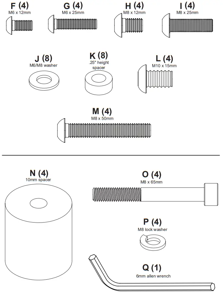 peerless AV SF680P HUB2 Flat TV Wall Mount - Parts 1