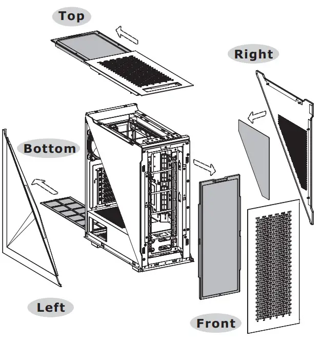 thermaltake Divider 500 TG Air Mid Tower Chassis- Remove Filters