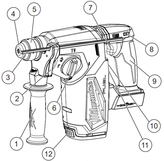 milwaukee 2912-20 1 SDS Plus Rotary Hammer -fig b