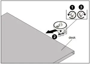 FIG 16 Connecting Desk Clamp to Desk Standard