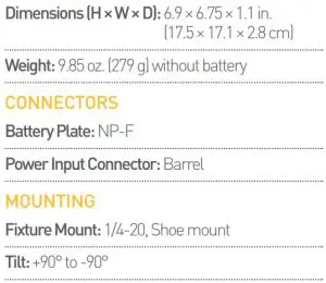 FIG 11 PRODUCT SPECIFICATIONS