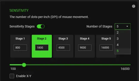 Adjust the DPI setting