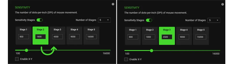 Adjust the DPI setting
