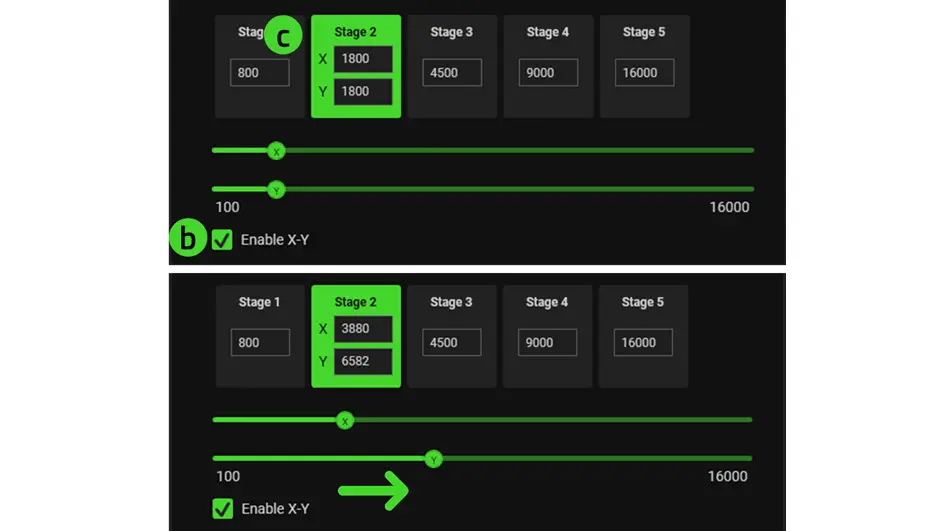Adjust the DPI setting