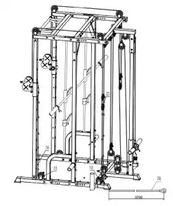 FRENCH FITNESS FSR10 Multi Cable Functional Smith Rack Machine - 13