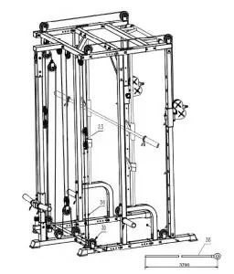 FRENCH FITNESS FSR10 Multi Cable Functional Smith Rack Machine - 14