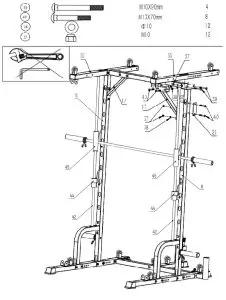 FRENCH FITNESS FSR10 Multi Cable Functional Smith Rack Machine - 6