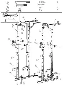 FRENCH FITNESS FSR10 Multi Cable Functional Smith Rack Machine - 7