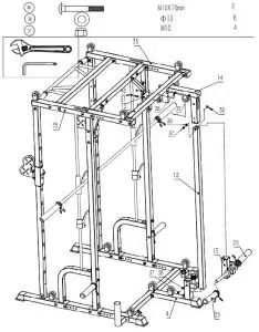 FRENCH FITNESS FSR10 Multi Cable Functional Smith Rack Machine - 9
