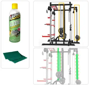FRENCH FITNESS FSR10 Multi Cable Functional Smith Rack Machine - CLEAN GUIDE RODS