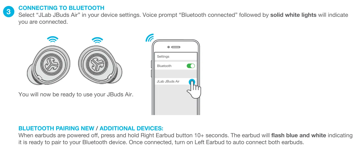 JBuds Air Bluetooth pairing 2