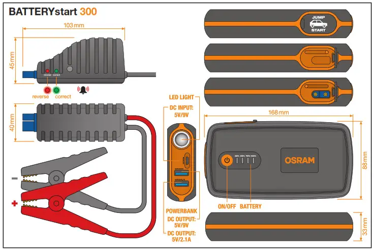 OSRAM OBSL200 Lithium Jump Starter with Powerbank - 2