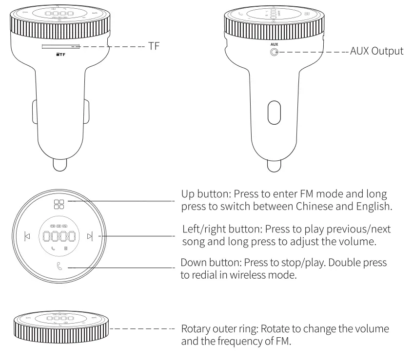 Baseus CCLH 01 Car Wireless MP3 Charger - Product Diagram 2